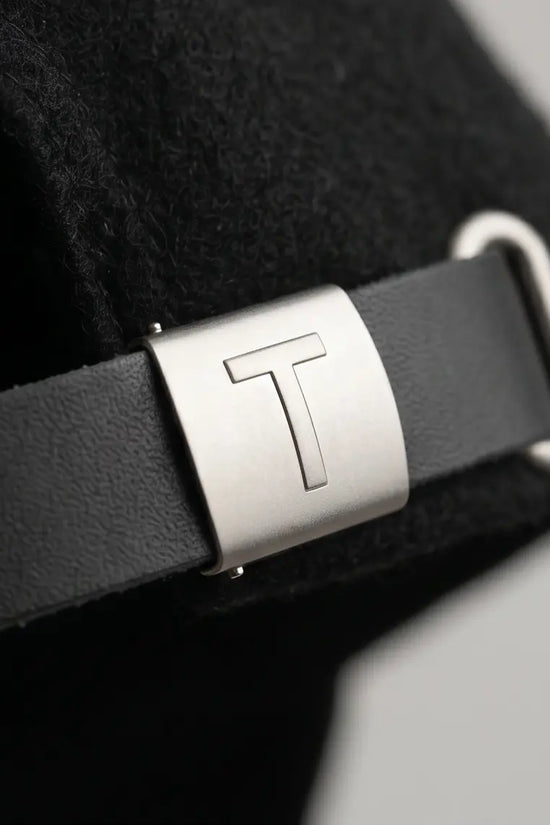 Bold "T" Logo Dad Cap — Black / White