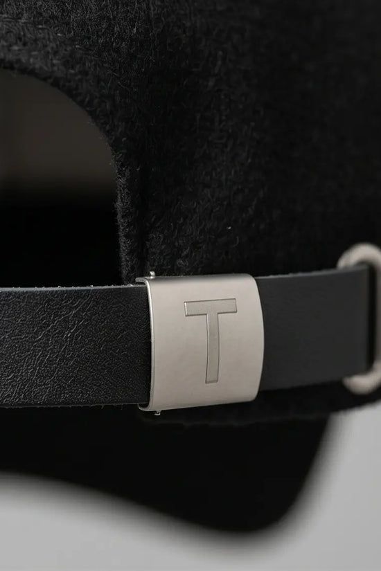 Bold "T" Logo Dad Cap — Black / White