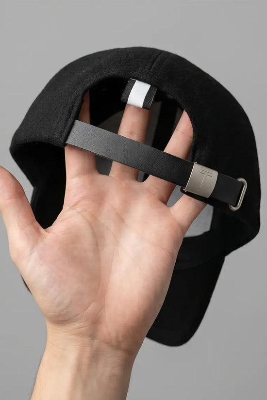 Bold "T" Logo Dad Cap — Black / White