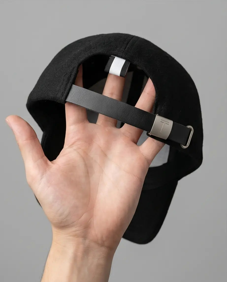 Bold "T" Logo Dad Cap — Black / White