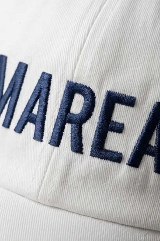 Marea Bold Logo Dad Cap — White / Navy
