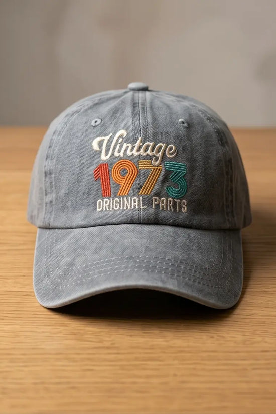 Vintage 1973 Original Parts Embroidered Cap — Washed Denim