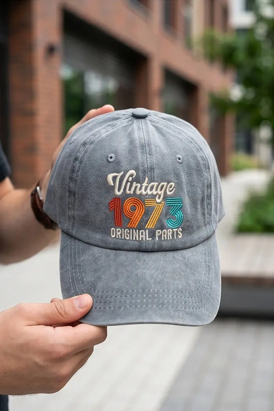 Vintage 1973 Original Parts Embroidered Cap — Washed Denim