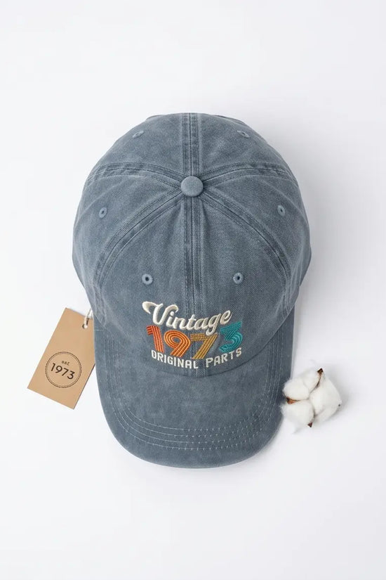 Vintage 1973 Original Parts Embroidered Cap — Washed Denim