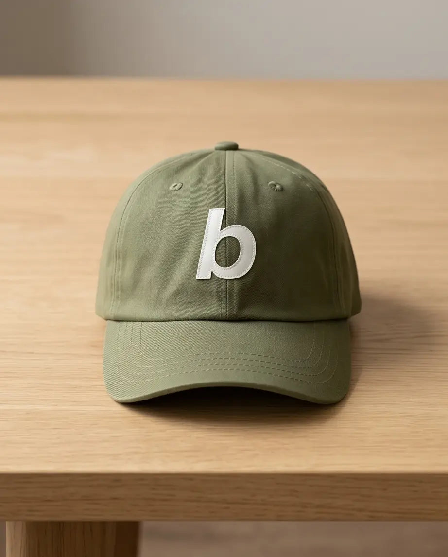 "b" Logo Dad Cap — Olive Green