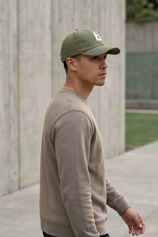 "b" Logo Dad Cap — Olive Green