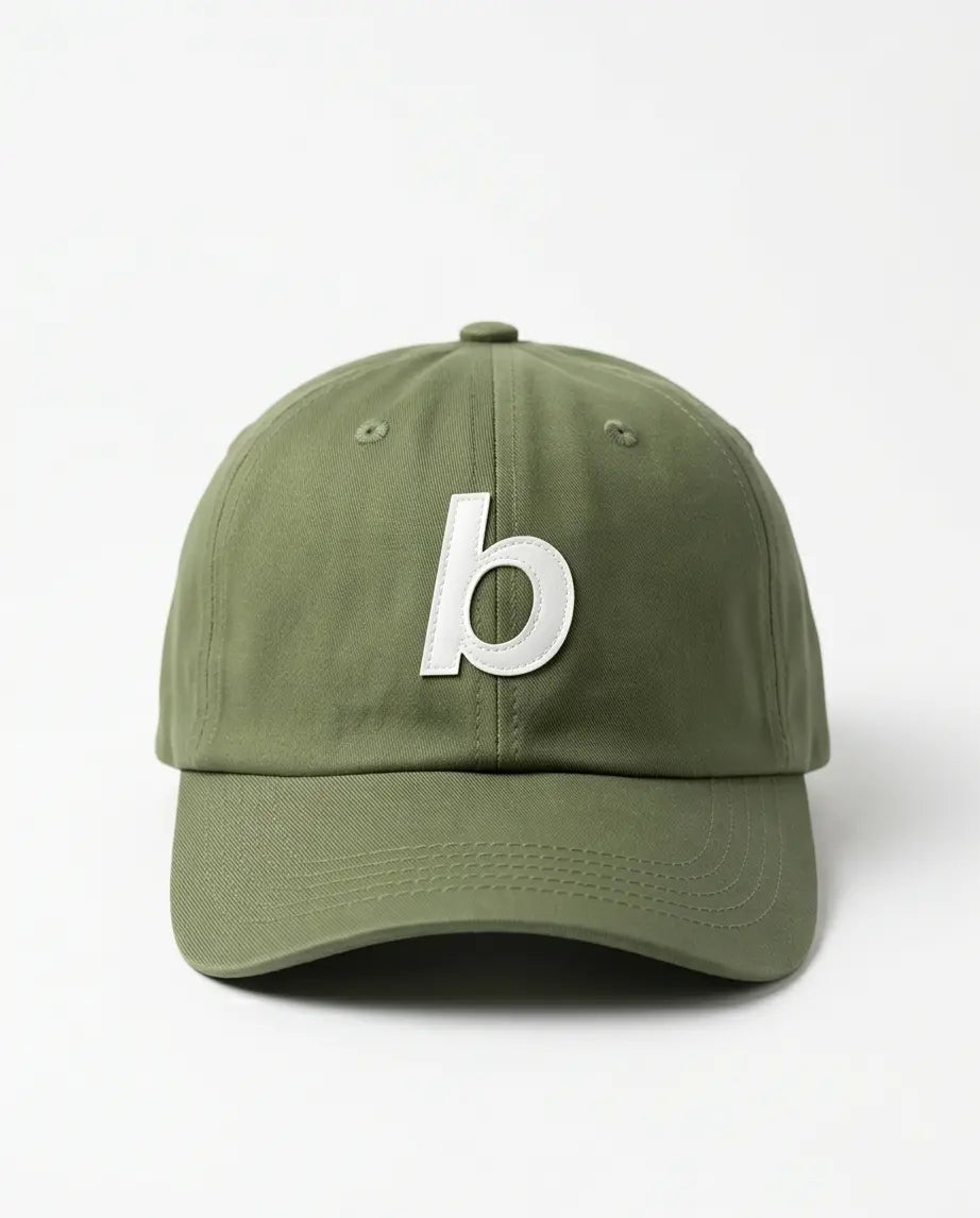 "b" Logo Dad Cap — Olive Green