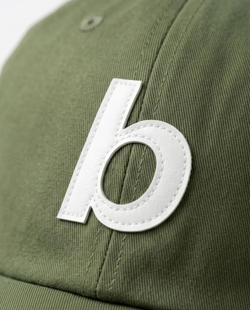 "b" Logo Dad Cap — Olive Green