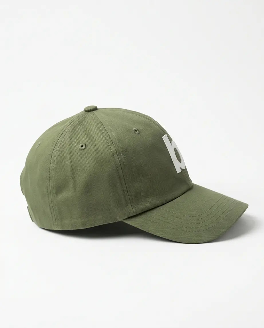 "b" Logo Dad Cap — Olive Green