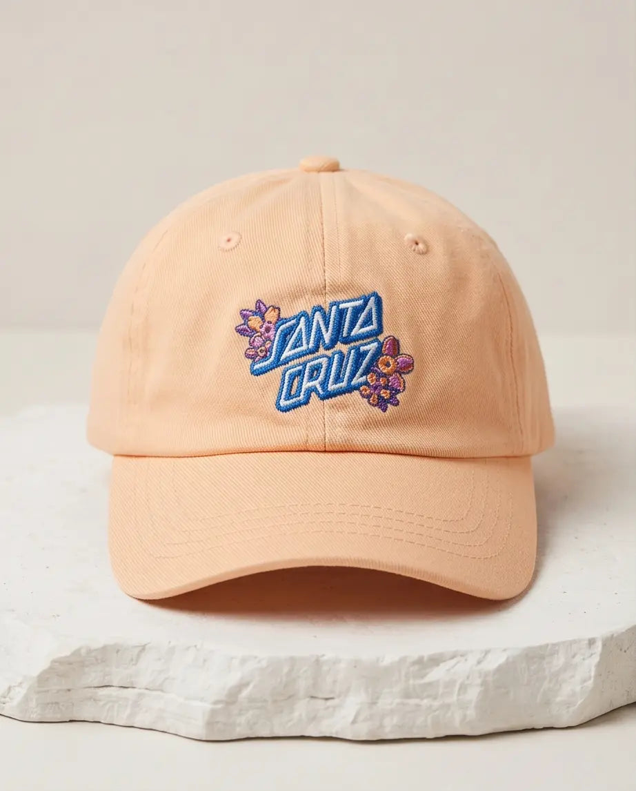 Santa Cruz Script Logo Dad Cap — Peach