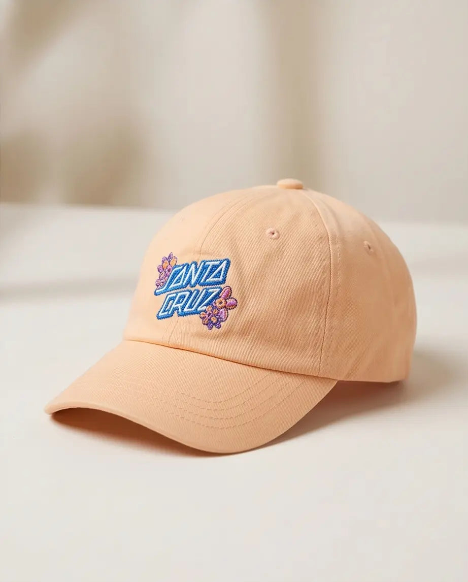 Santa Cruz Script Logo Dad Cap — Peach