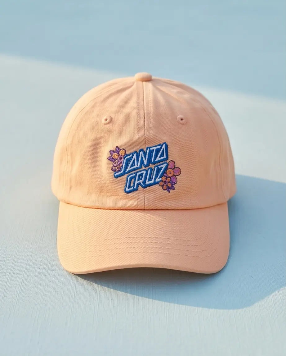 Santa Cruz Script Logo Dad Cap — Peach