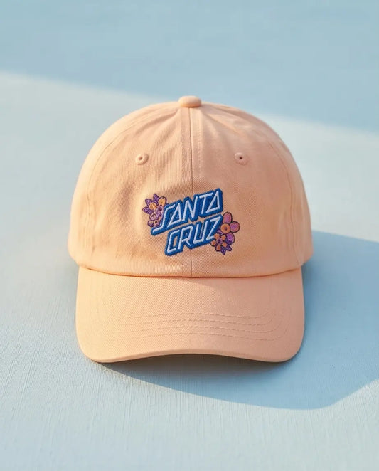 Santa Cruz Script Logo Dad Cap — Peach