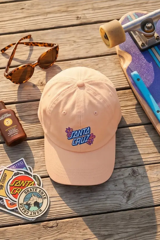 Santa Cruz Script Logo Dad Cap — Peach