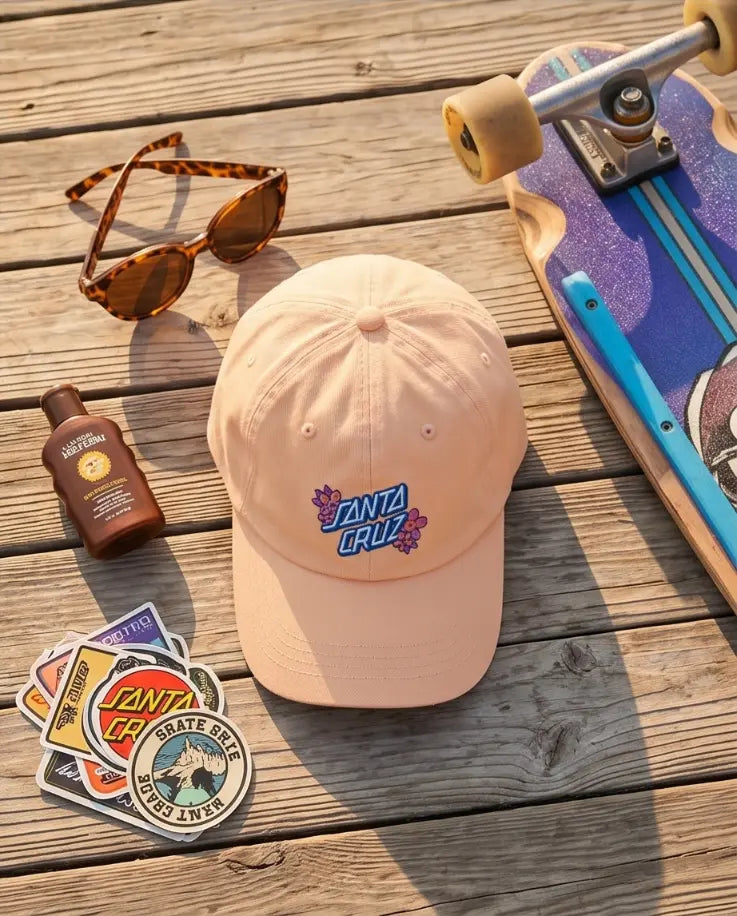 Santa Cruz Script Logo Dad Cap — Peach