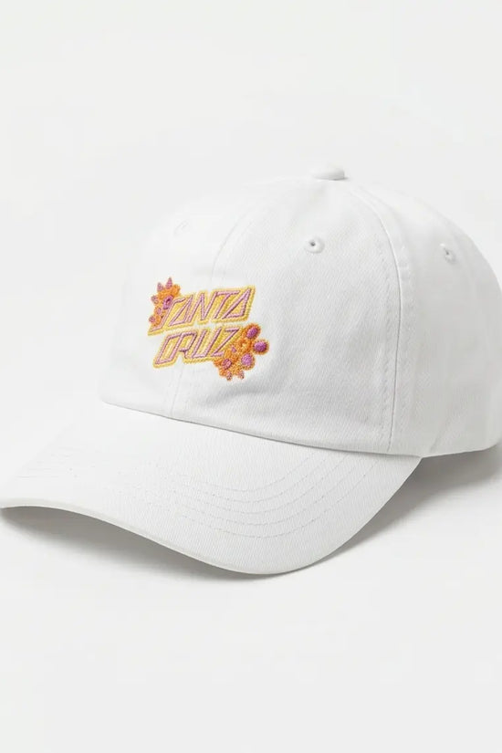 Santa Cruz Floral Script Logo Dad Cap — White