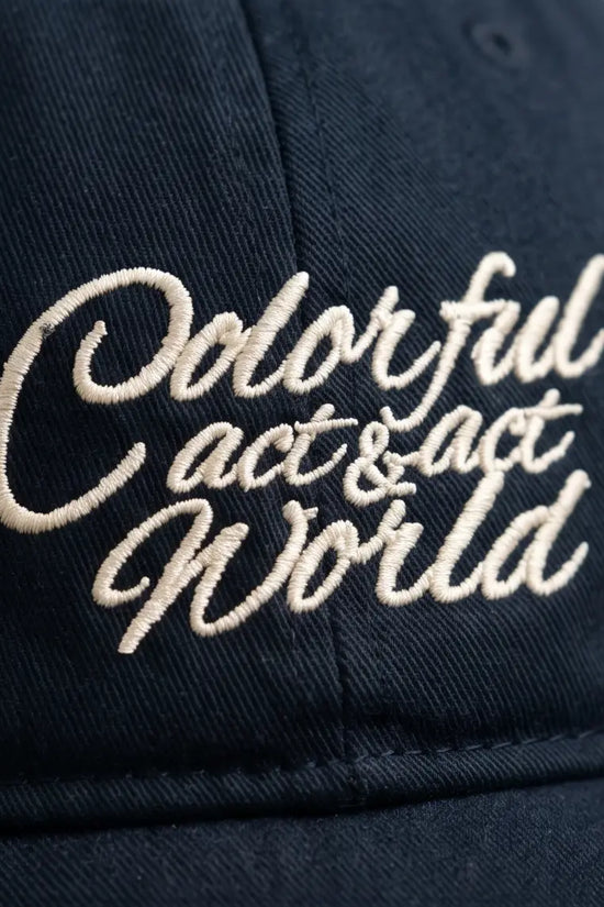 "Colorful Got Save World" Script Dad Cap — Navy