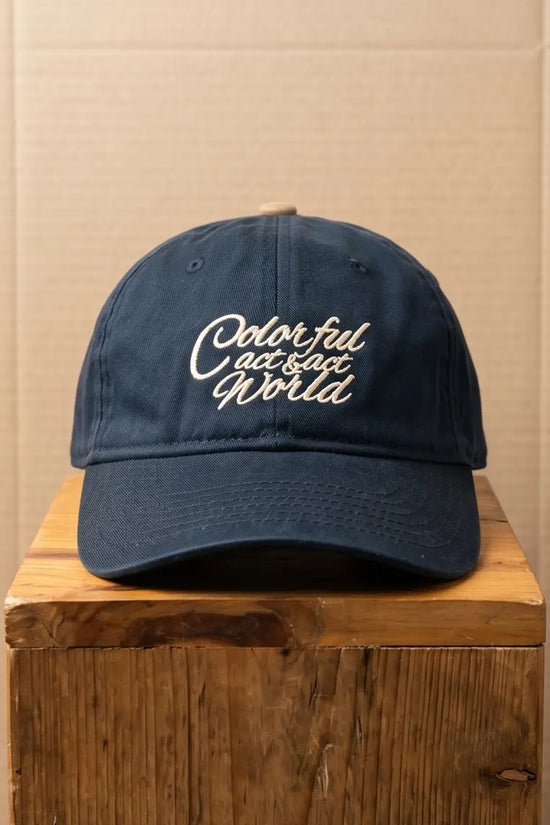 "Colorful Got Save World" Script Dad Cap — Navy