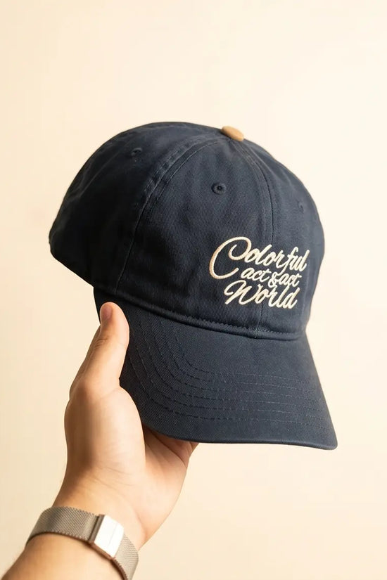 "Colorful Got Save World" Script Dad Cap — Navy