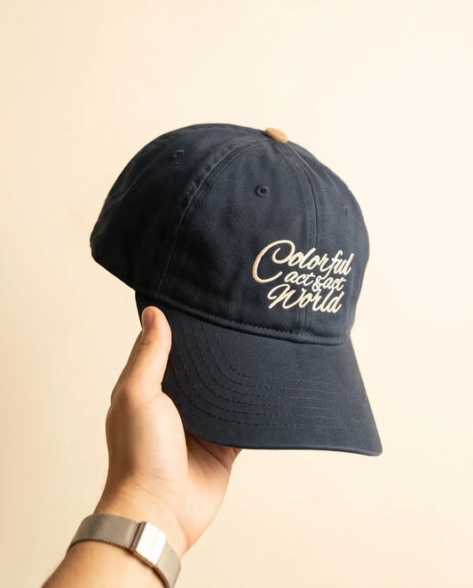 "Colorful Got Save World" Script Dad Cap — Navy