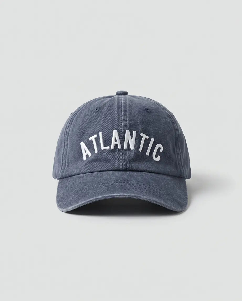 Atlantic Arch Logo Dad Cap — Washed Navy