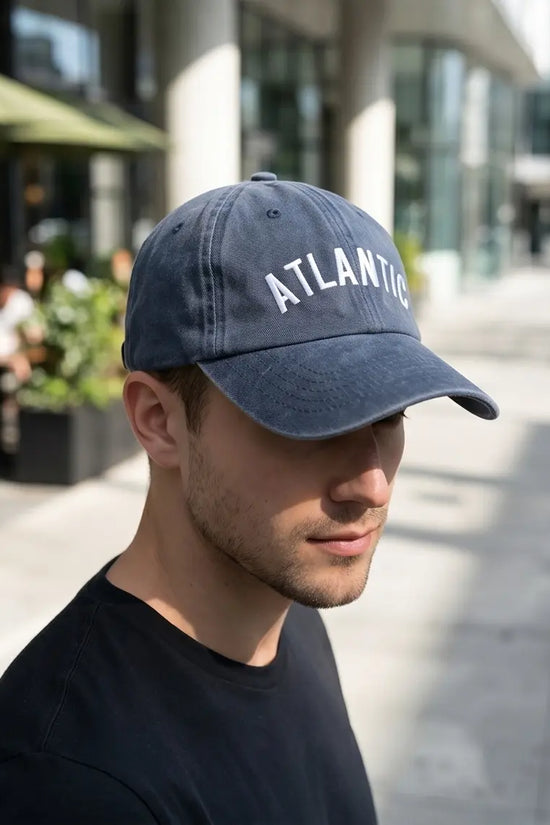 Atlantic Arch Logo Dad Cap — Washed Navy