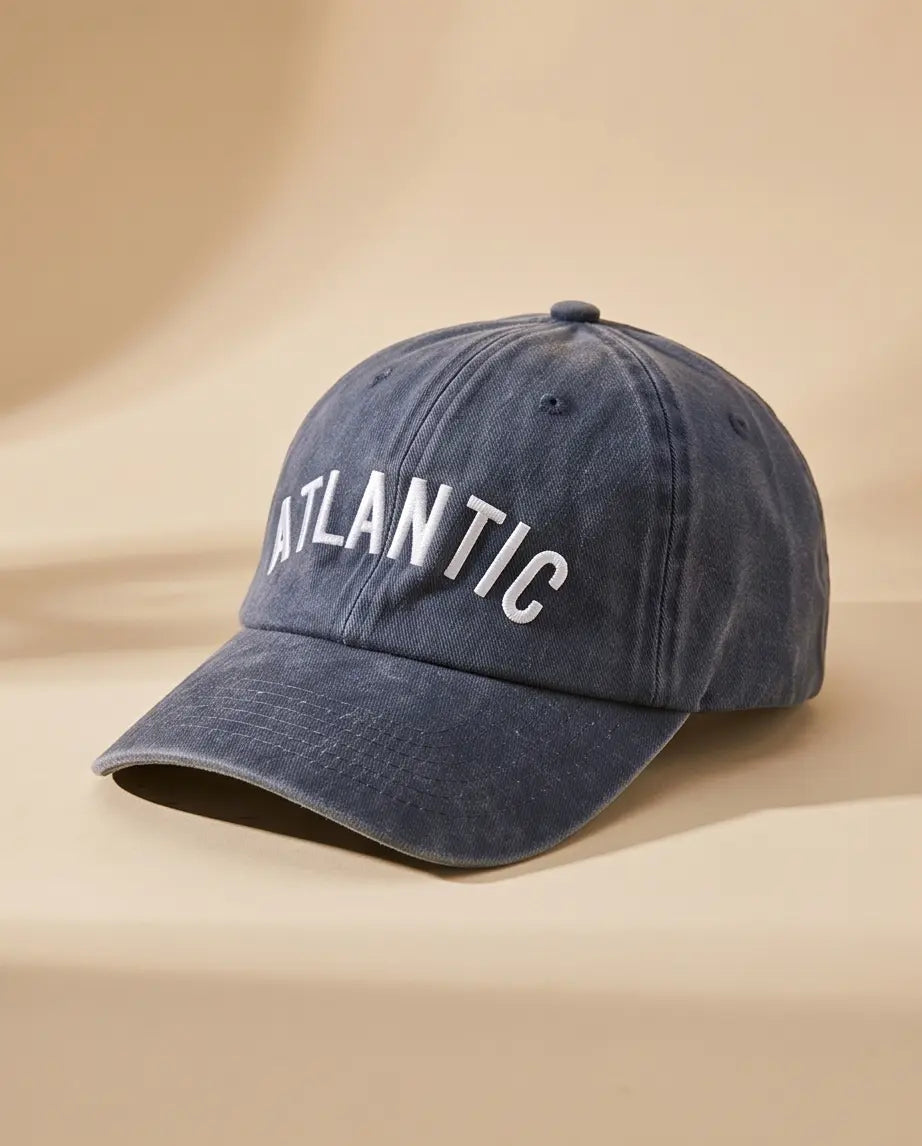 Atlantic Arch Logo Dad Cap — Washed Navy