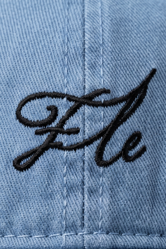 "Ele" Script Dad Cap — Washed Light Blue