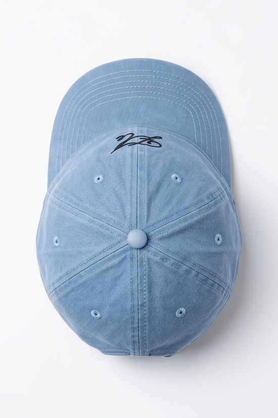 "Ele" Script Dad Cap — Washed Light Blue