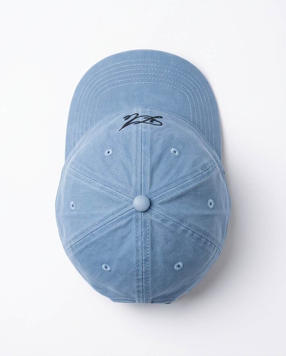 "Ele" Script Dad Cap — Washed Light Blue