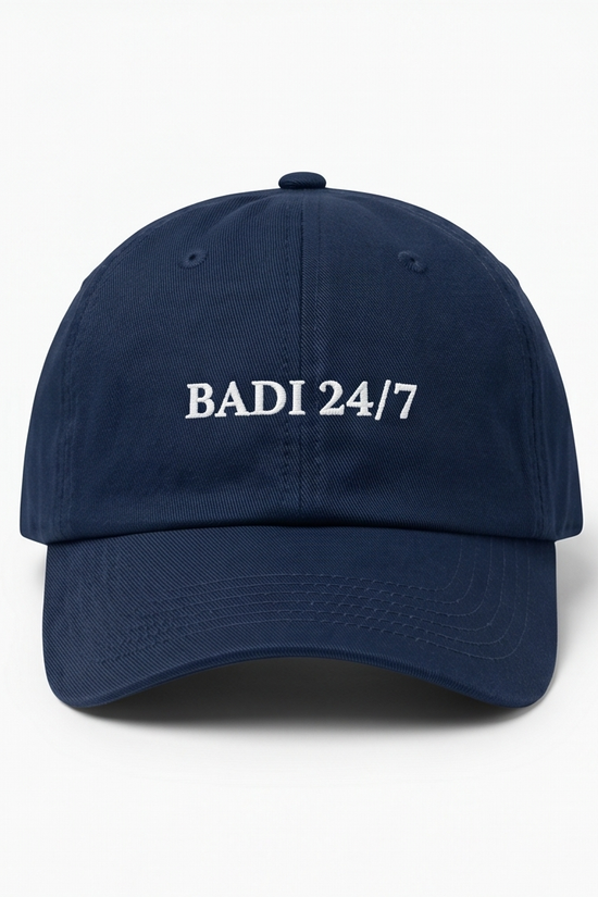 "BADI 24/7" Dad Cap — Navy Blue