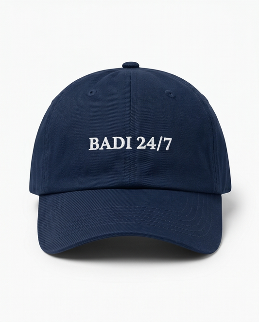 "BADI 24/7" Dad Cap — Navy Blue