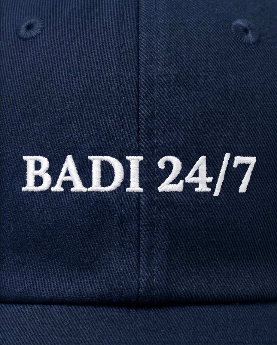 "BADI 24/7" Dad Cap — Navy Blue