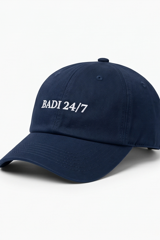 "BADI 24/7" Dad Cap — Navy Blue