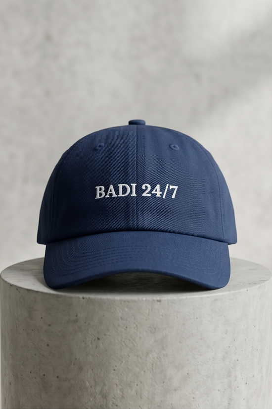 "BADI 24/7" Dad Cap — Navy Blue