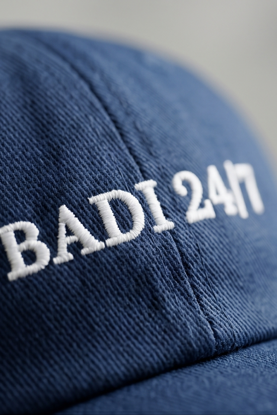 "BADI 24/7" Dad Cap — Navy Blue