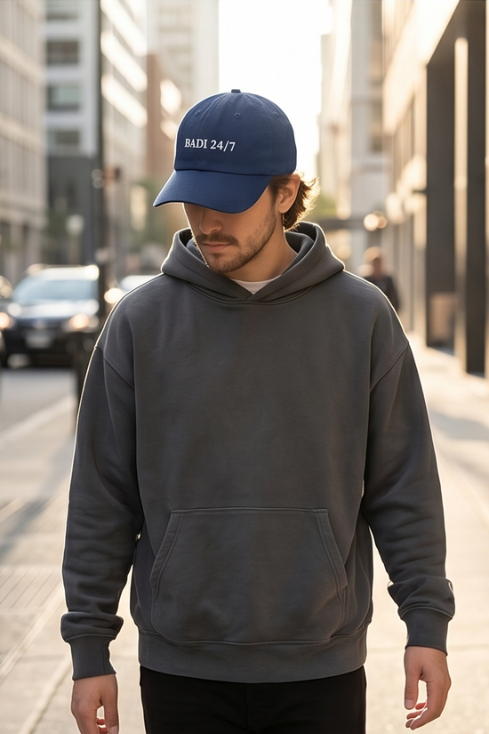 "BADI 24/7" Dad Cap — Navy Blue