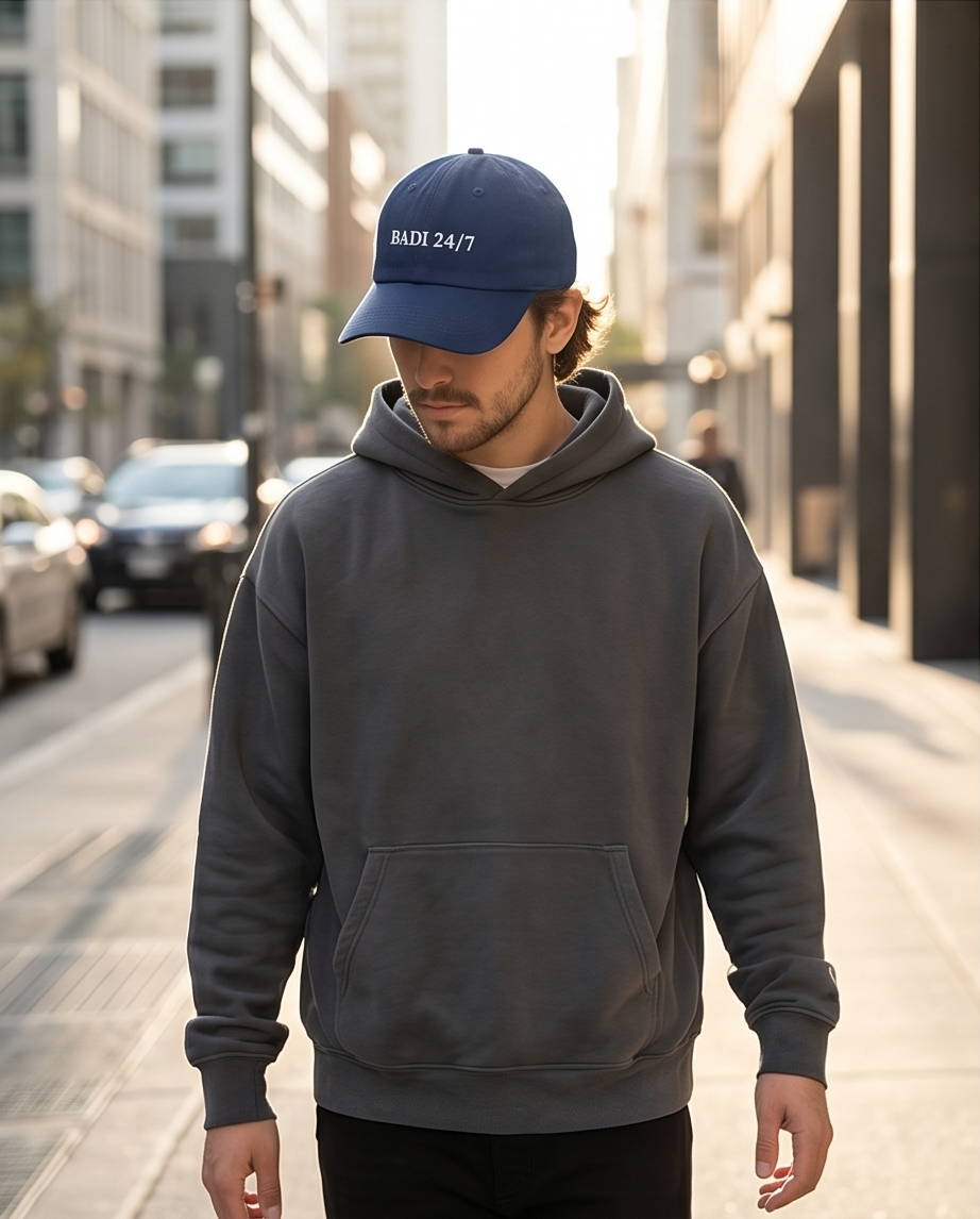 "BADI 24/7" Dad Cap — Navy Blue