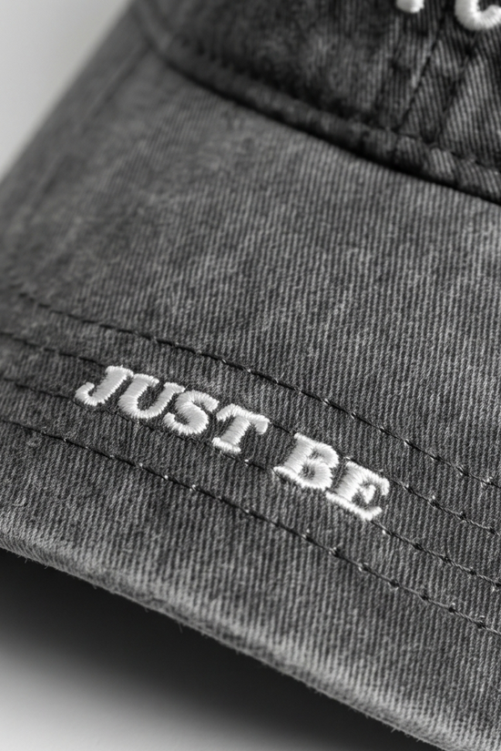 "It' — Just Be" Embroidered Dad Cap — Washed Black