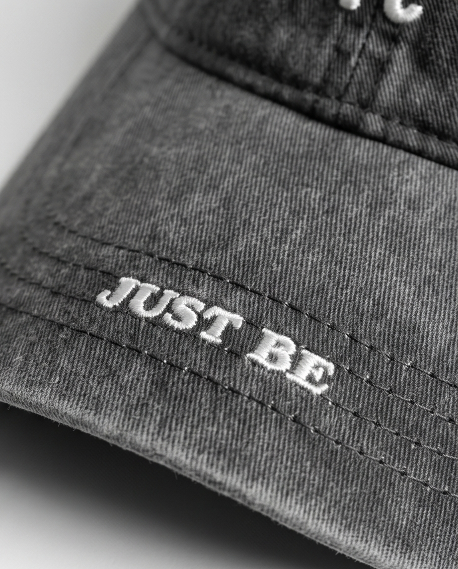 "It' — Just Be" Embroidered Dad Cap — Washed Black