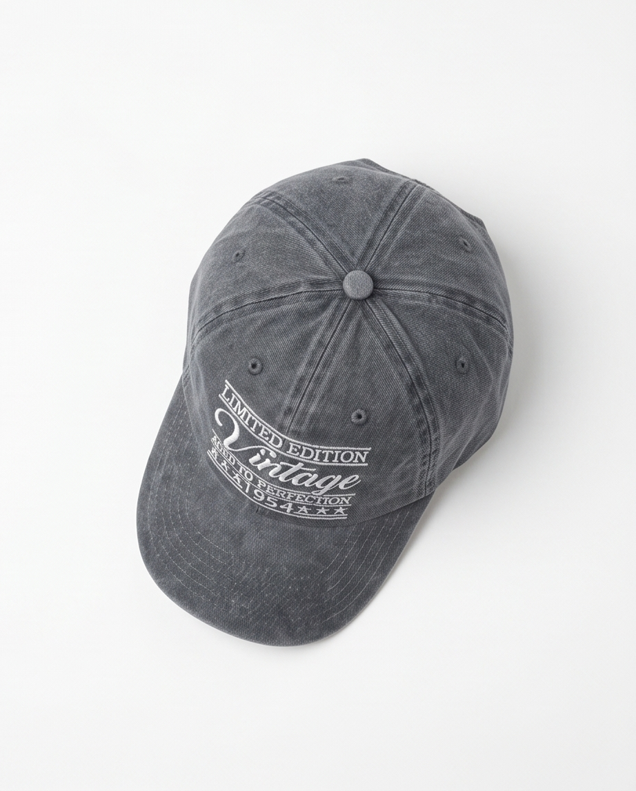 Vintage 1954 "Aged to Perfection" Dad Cap — Washed Grey