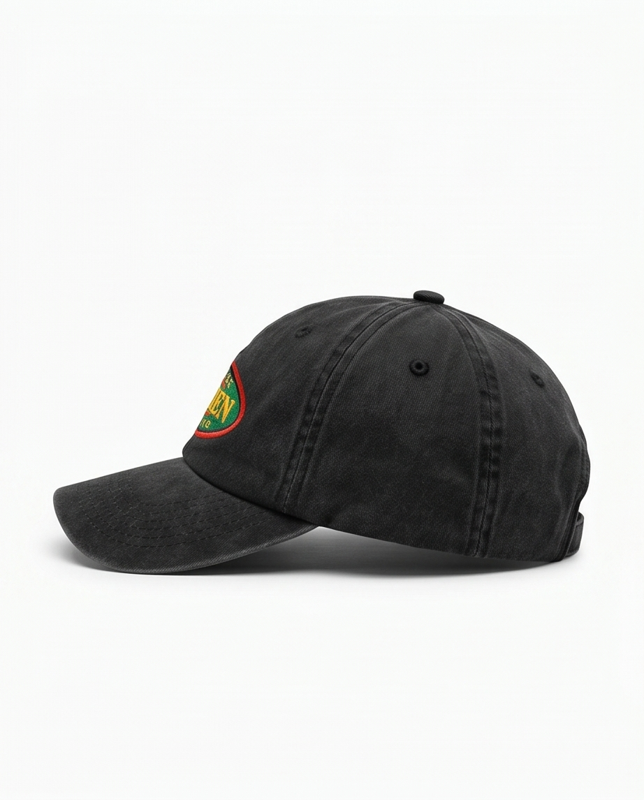 Sovren Vintage Racing Dad Cap — Washed Black