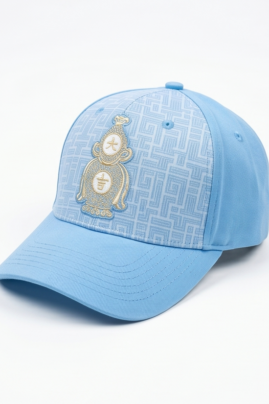 Gold Crest Embroidered Dad Cap — Sky Blue