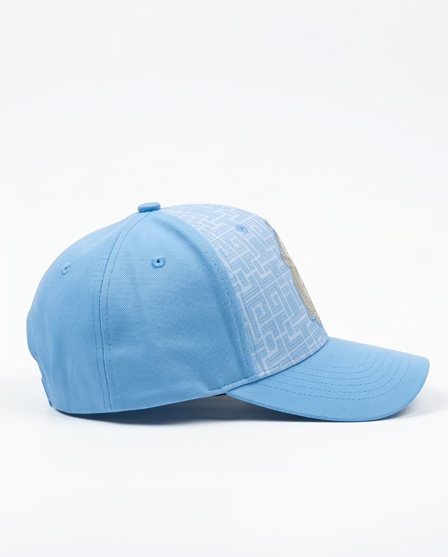Gold Crest Embroidered Dad Cap — Sky Blue