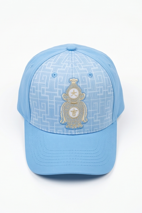 Gold Crest Embroidered Dad Cap — Sky Blue