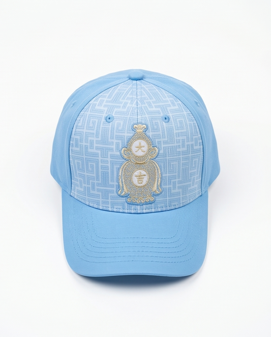 Gold Crest Embroidered Dad Cap — Sky Blue