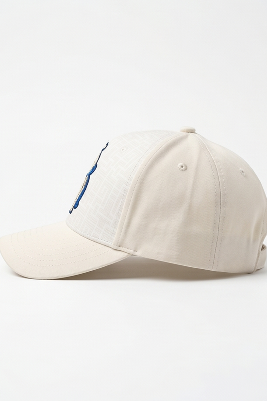 Perfume Bottle Embroidered Dad Cap — Cream / Navy