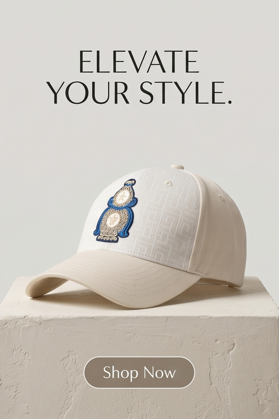 Perfume Bottle Embroidered Dad Cap — Cream / Navy