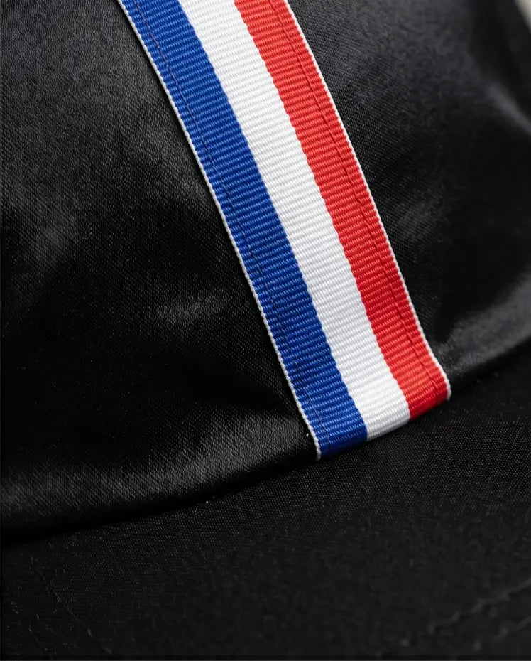 "You Are So Special" Tricolor Stripe Cap — Black