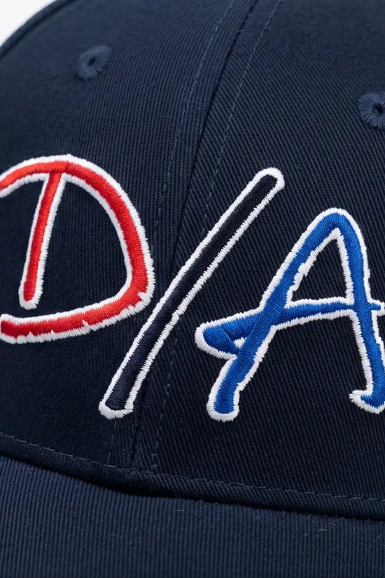D/A Retro Racing Monogram Baseball Cap – Navy, Red & Blue